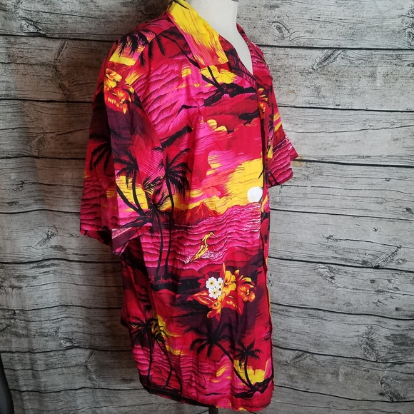 Palmwave Men`s Hawaiian Short Sleeved Button Down Shirt Cruise Wear New Size 2XL - Picture 7 of 7